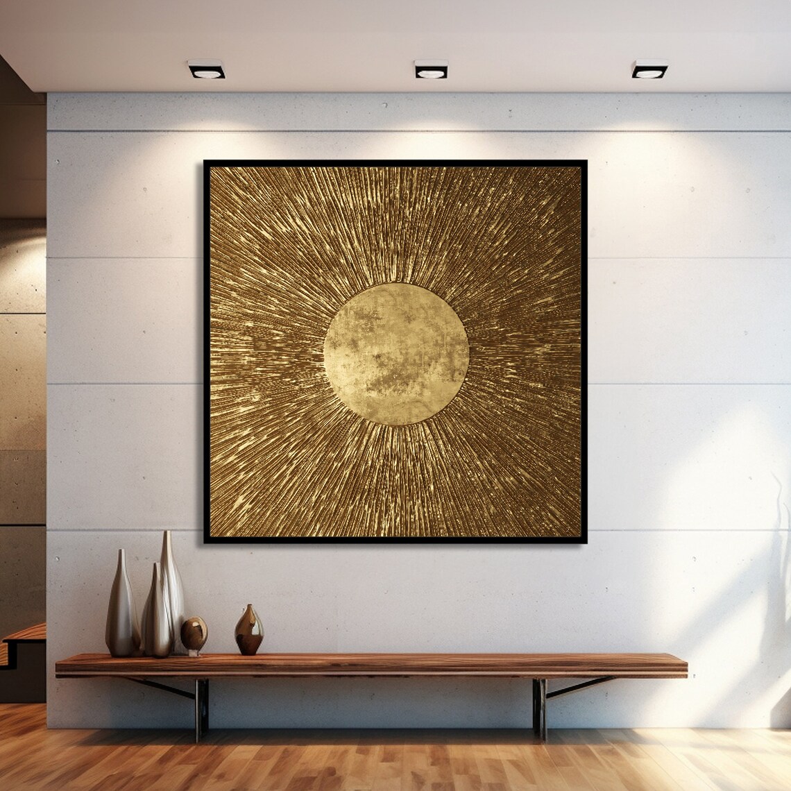 Modern Abstract Sunburst, Contemporary Decor - Image 2