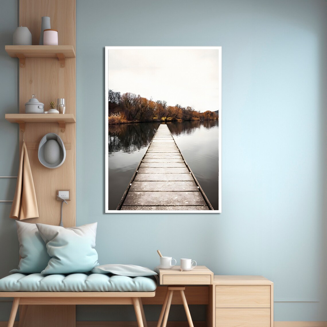 Pathway To Tranquility Lakeside Boardwalk Art Print - Image 4