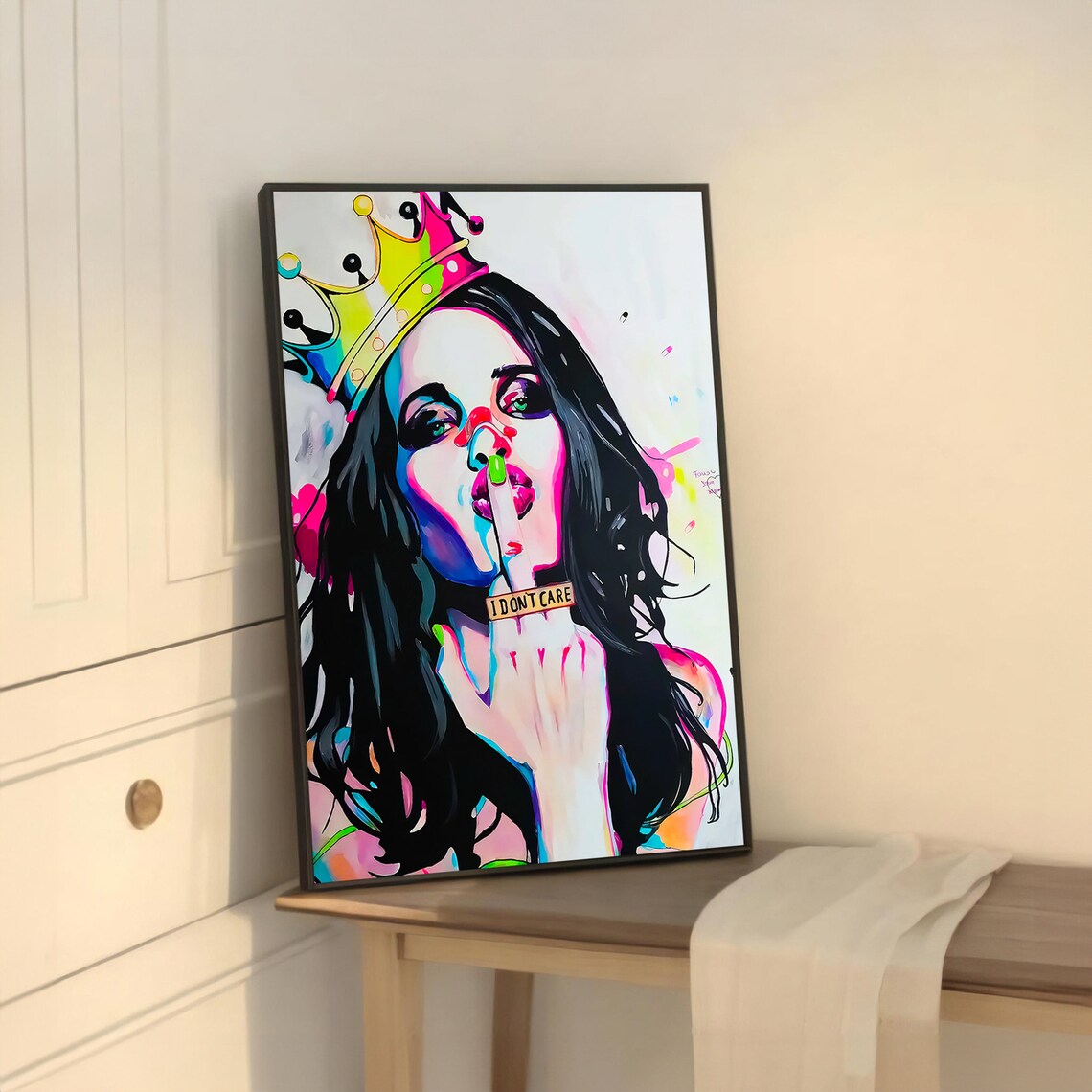 Pop Art Portrait Of Woman With Crown, Bold Decor - Image 5