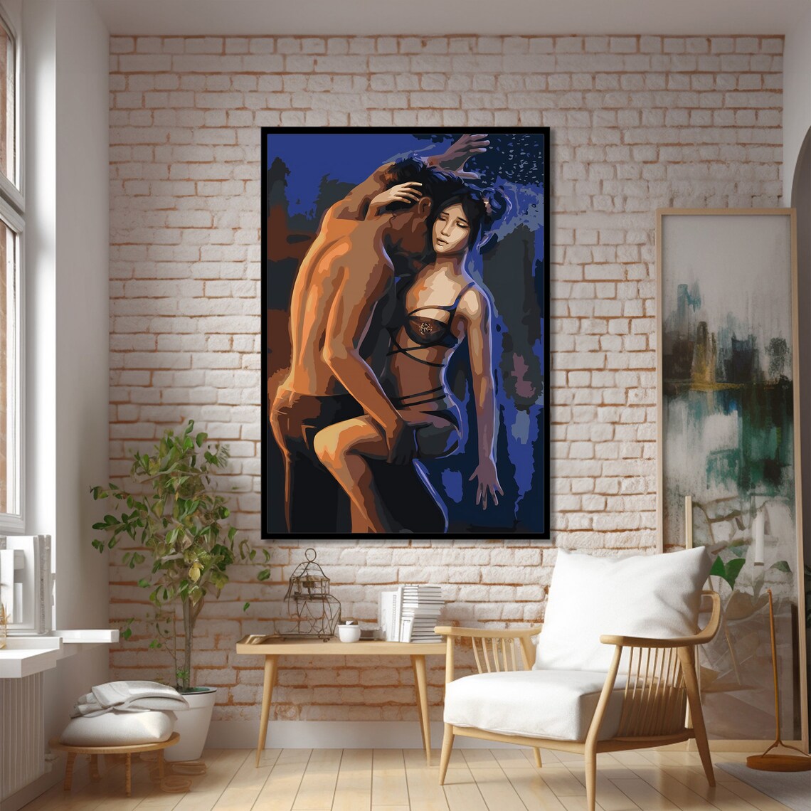 Erotic Modern, Passionate Couple Bedroom Decor - Image 2