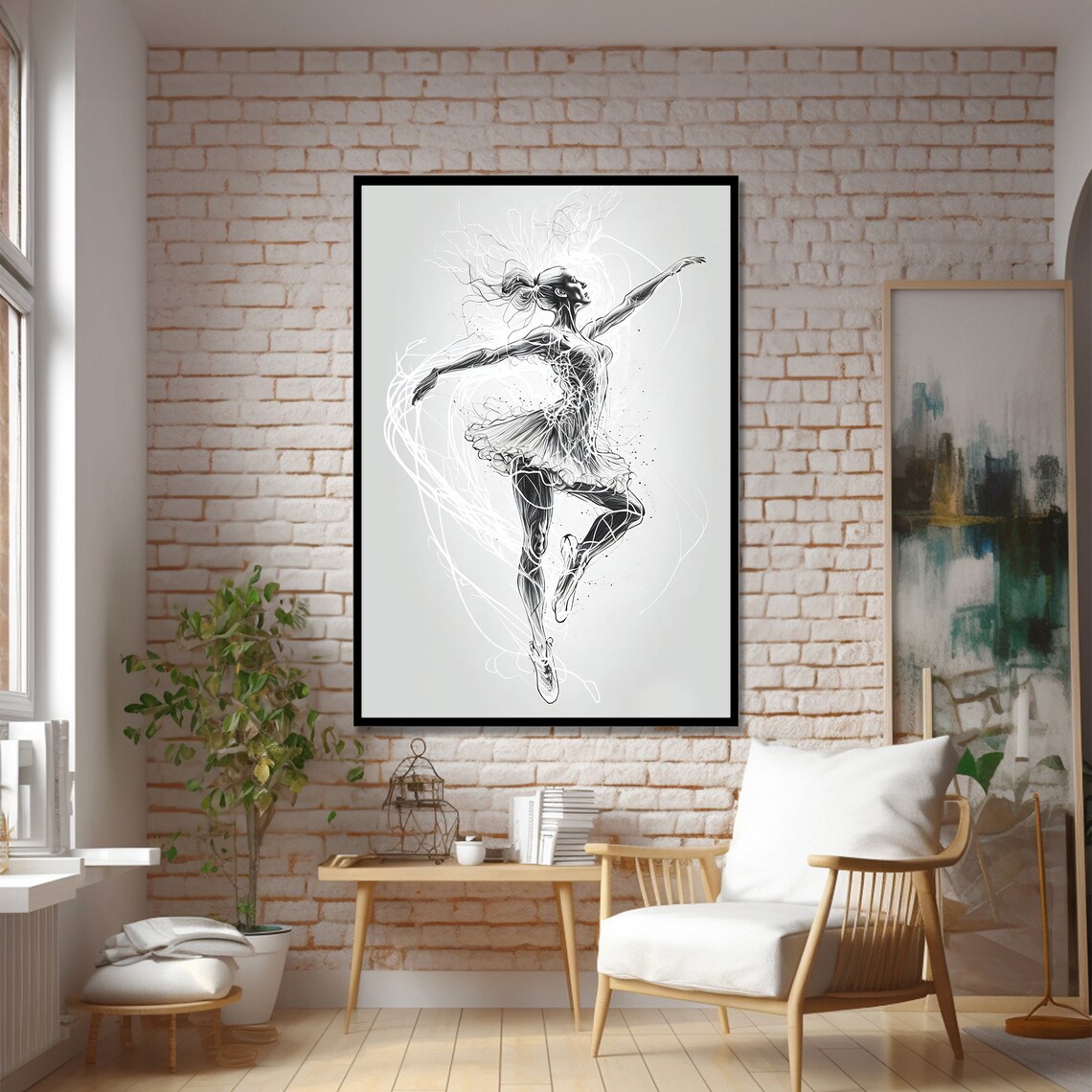 Graceful Ballet Dancer Sketch, Elegant Modern Art Print - Image 2