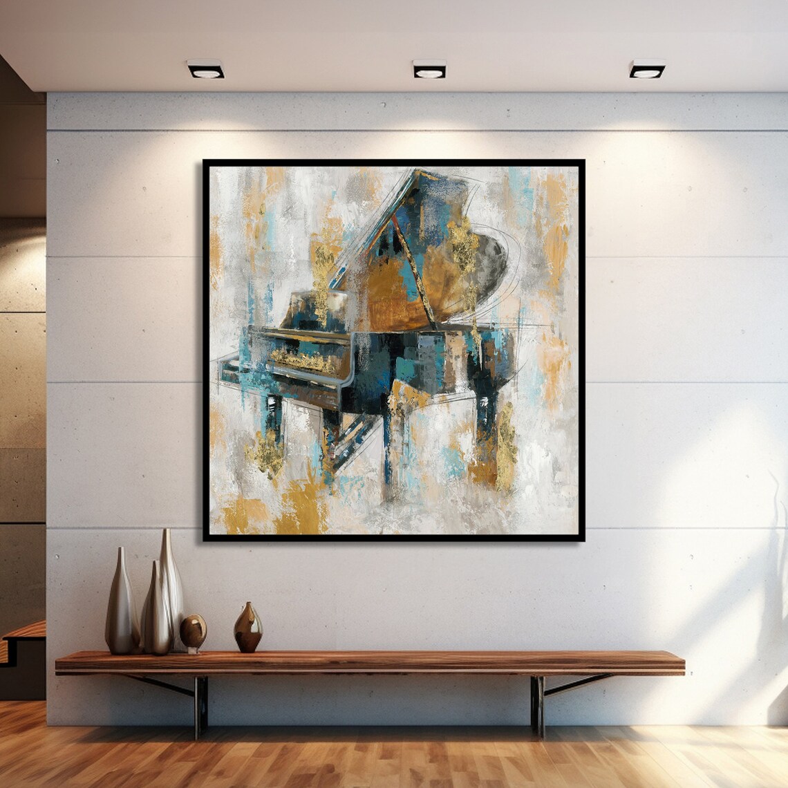 Abstract Piano Painting, Modern Musician Decor - Image 2