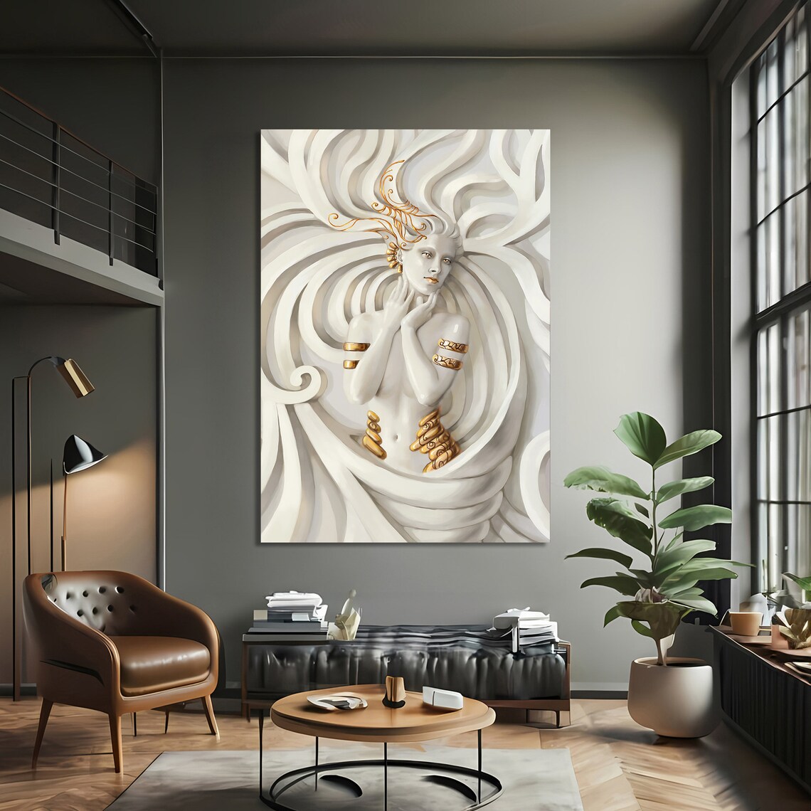 Golden Adorned Goddess Wall Art, Luxurious Decor - Image 4