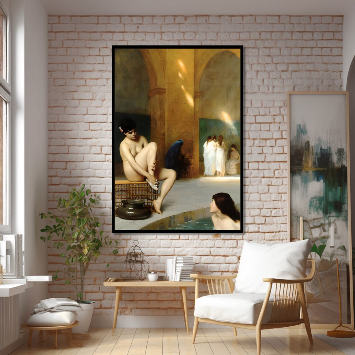 Elegant Ottoman Bathing Scene, Classic Decor - Image 2