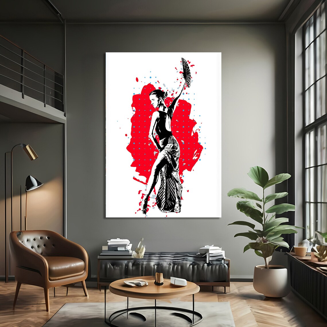 Flamenco Dancer Art Print, Modern Dance Painting - Image 3