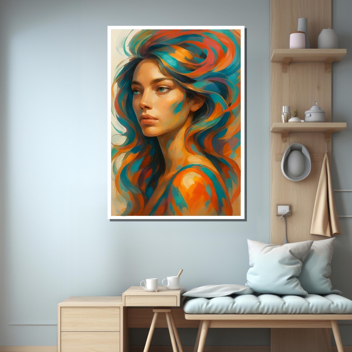 Woman Portrait, Modern Bedroom Wall Decor Art Print - Image 3