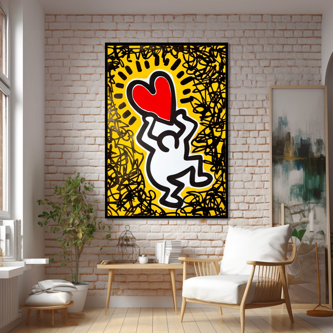 Playful Heart Graffiti Pop Art Inspired Decor - Image 3