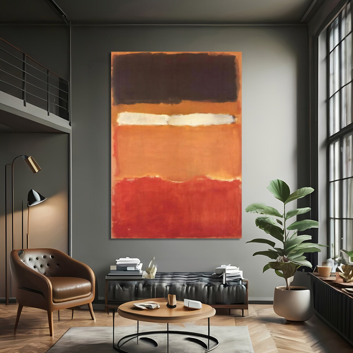 Mark Rokhto Inspired Abstract Art, Warm Tone - Image 3