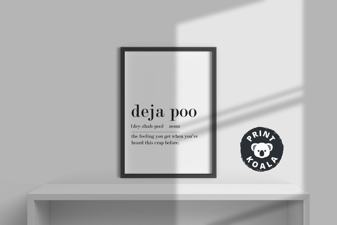 Deja Poo Definition Funny Bathroom Humor Dictionary Style Joke Poster - Image 3