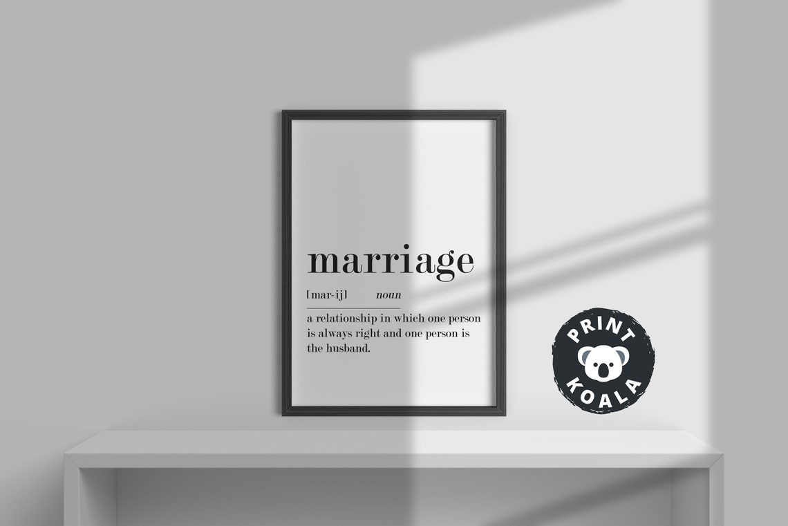 Marriage Funny Definition Dictionary Style Bedroom Humor Poster - Image 2