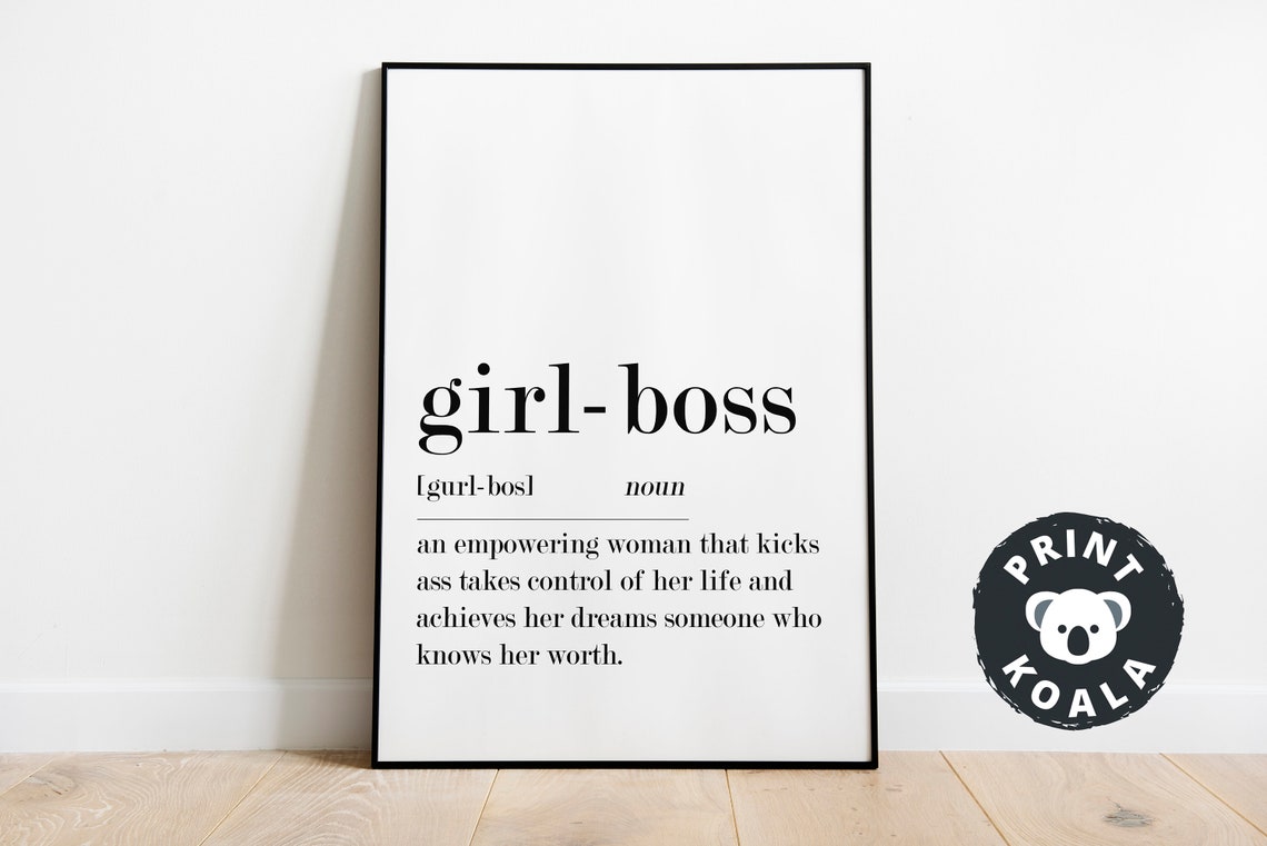 Girl Boss Definition Empowering Woman Dictionary Style Poster