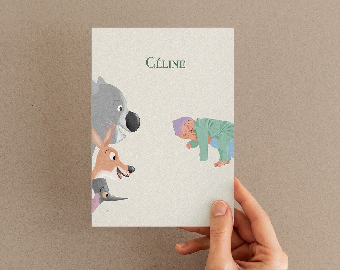 Customized Birth Announcement Card, Birth Announcement