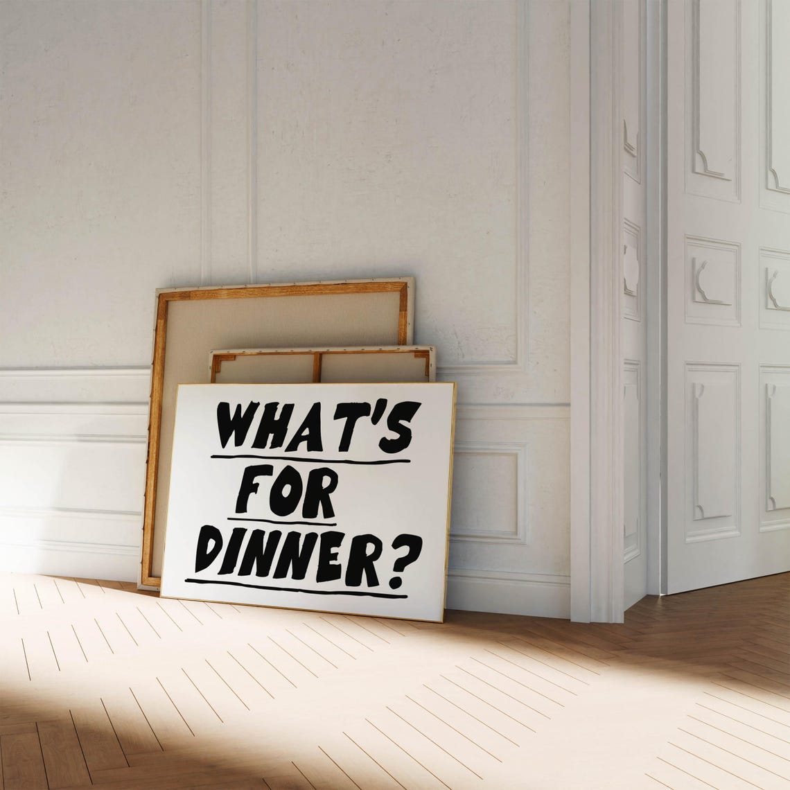 Whats For Dinner Bold Black Typography Funny Kitchen Decor Poster - Image 2
