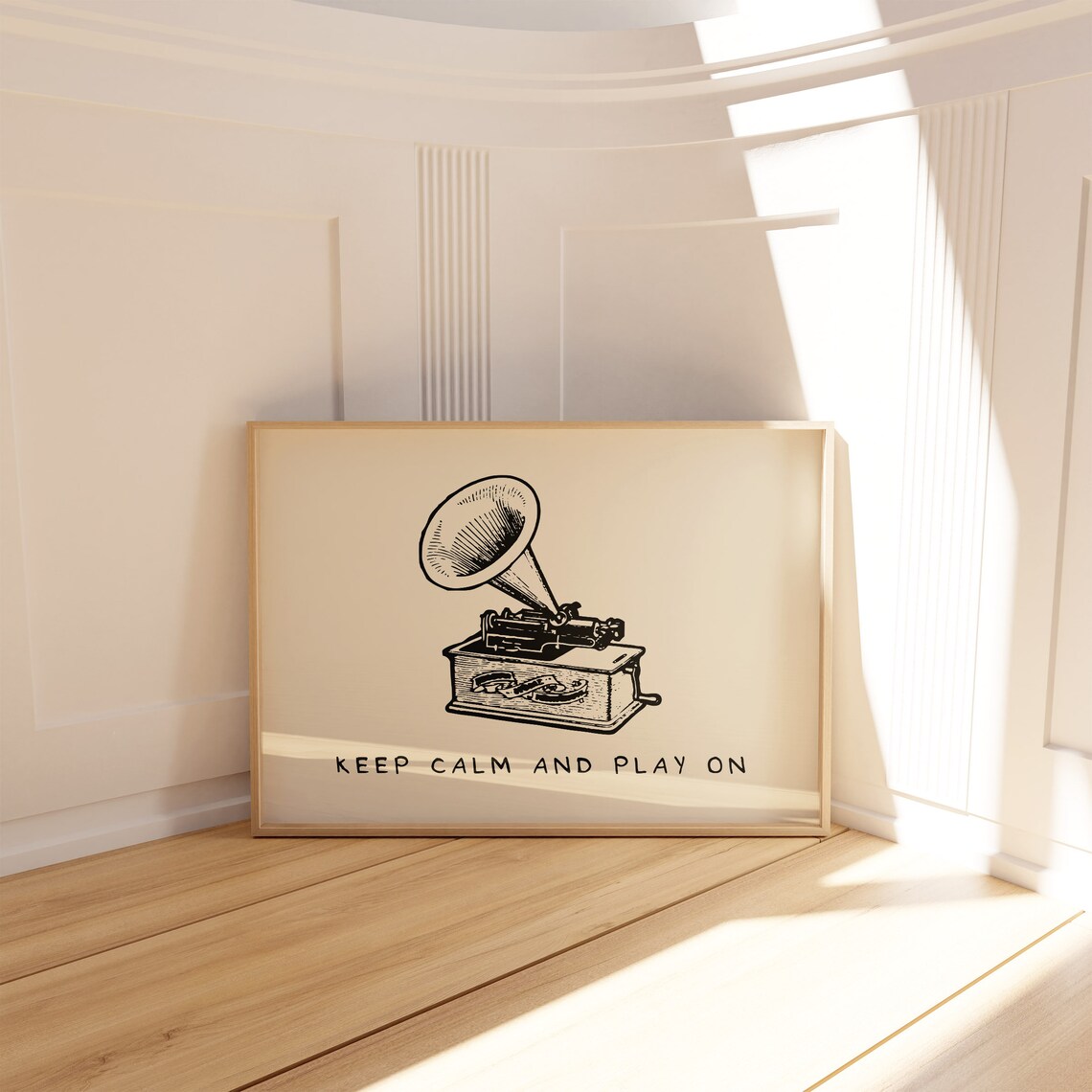Keep Calm And Play On Vintage Gramophone Music Home Decor Poster - Image 4