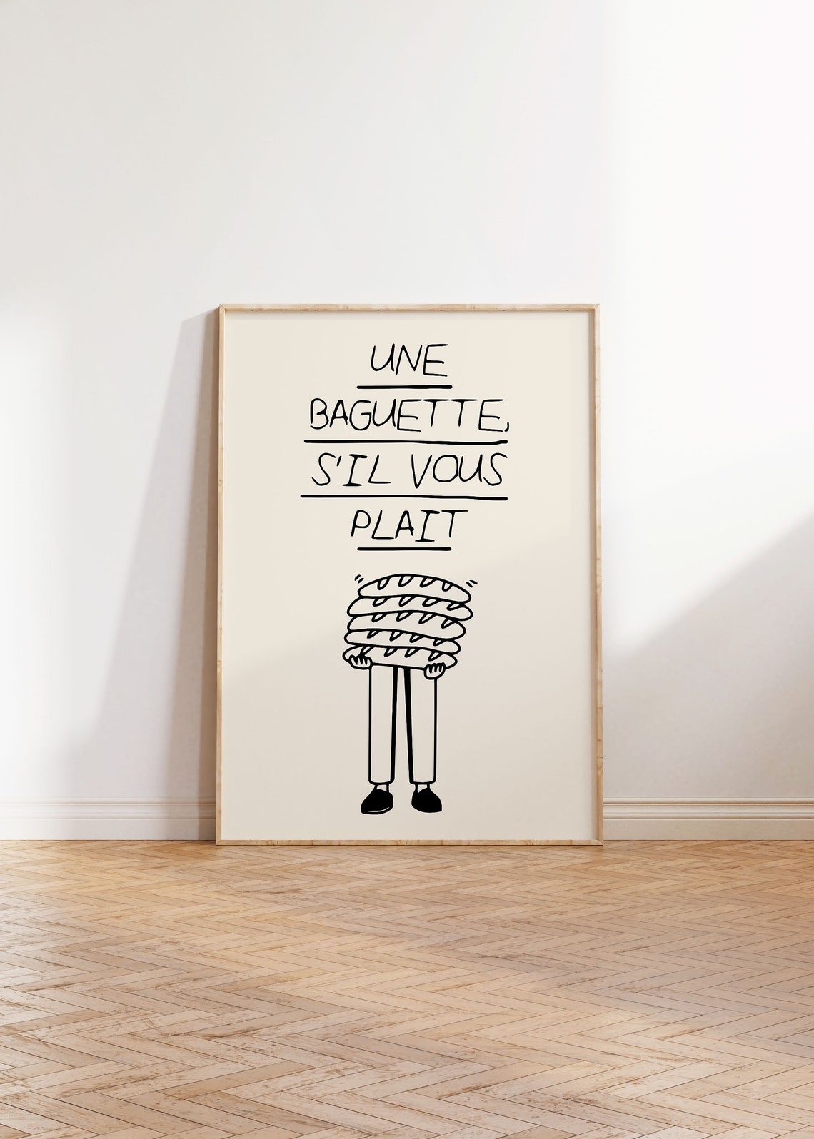 Une Baguette Sil Vous Plait French Bakery Humor Stack Art Poster - Image 3