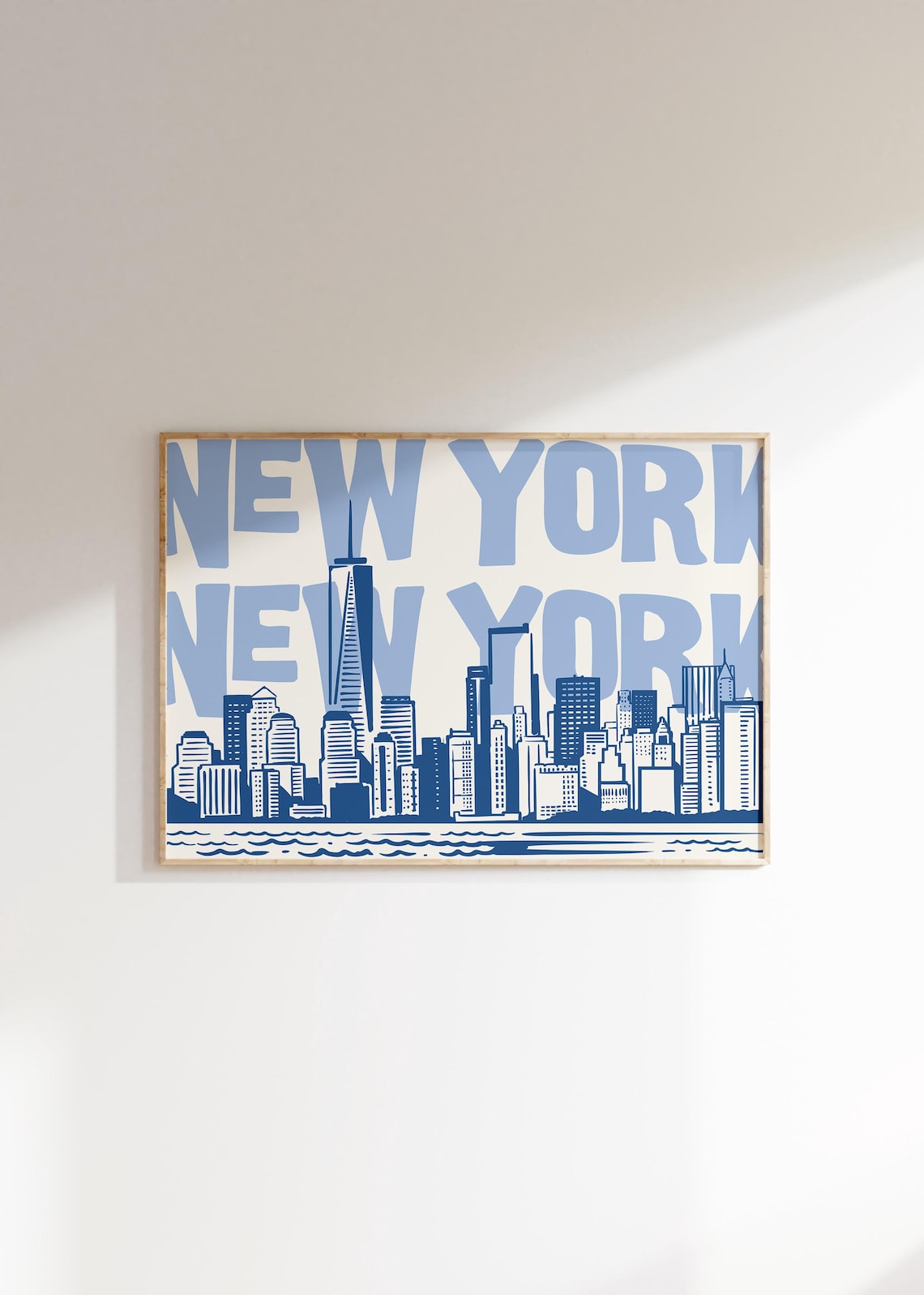 New York Vintage City Poster, Minimalist Travel Art