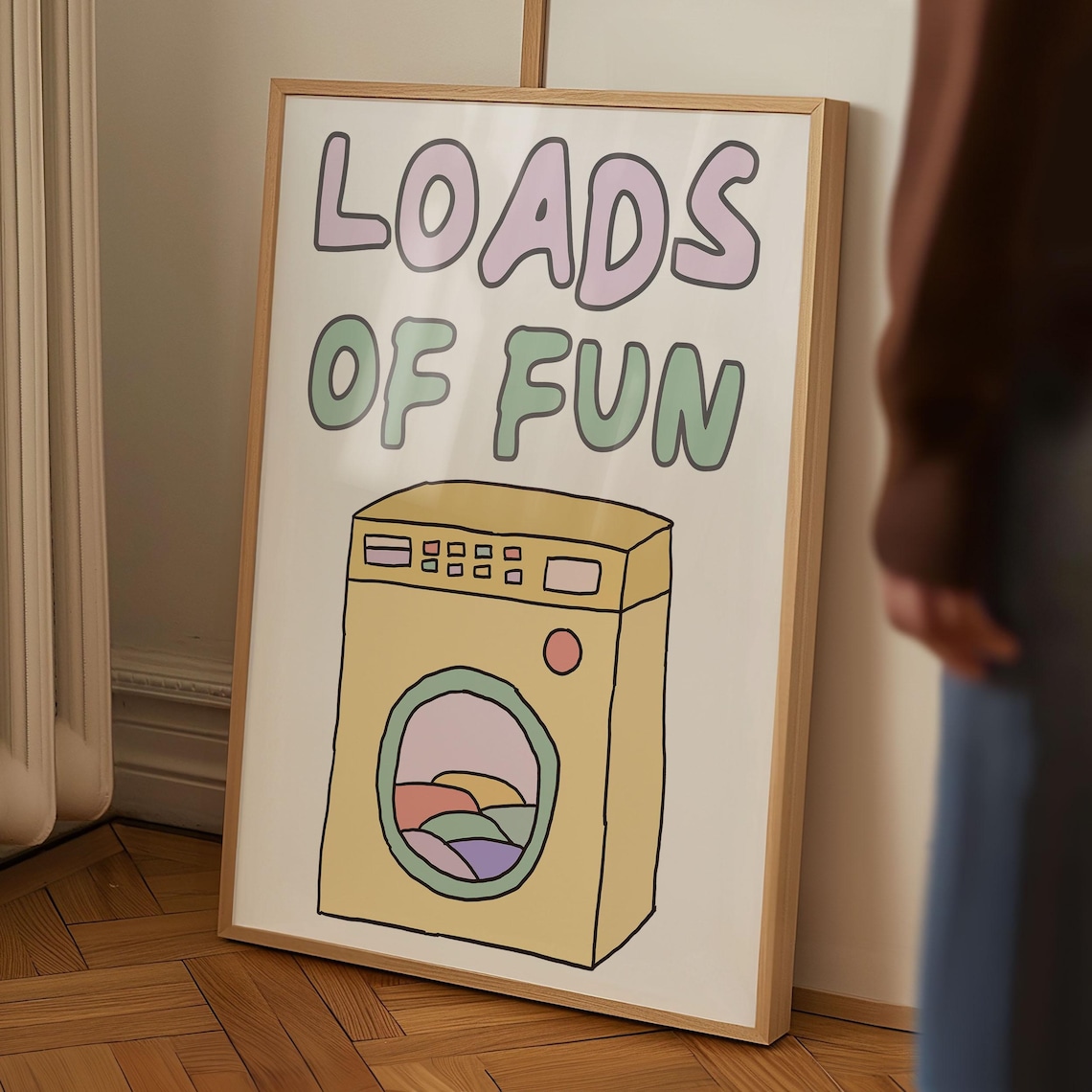 Loads Of Fun Funny Laundry Quote Poster, Retro