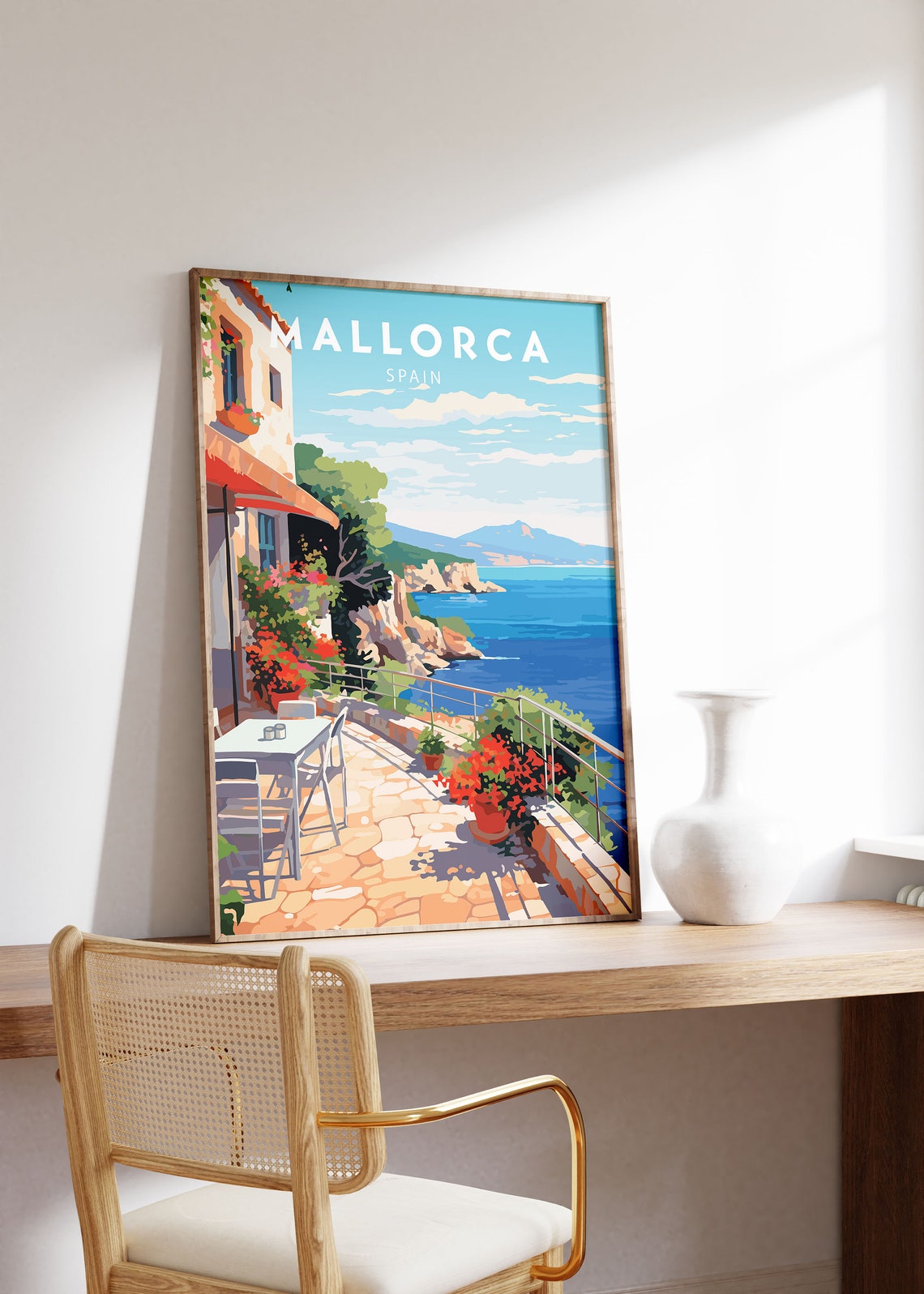 Mallorca Spain Seaside Terrace Cliff Coast Balearic Travel Poster - Image 3