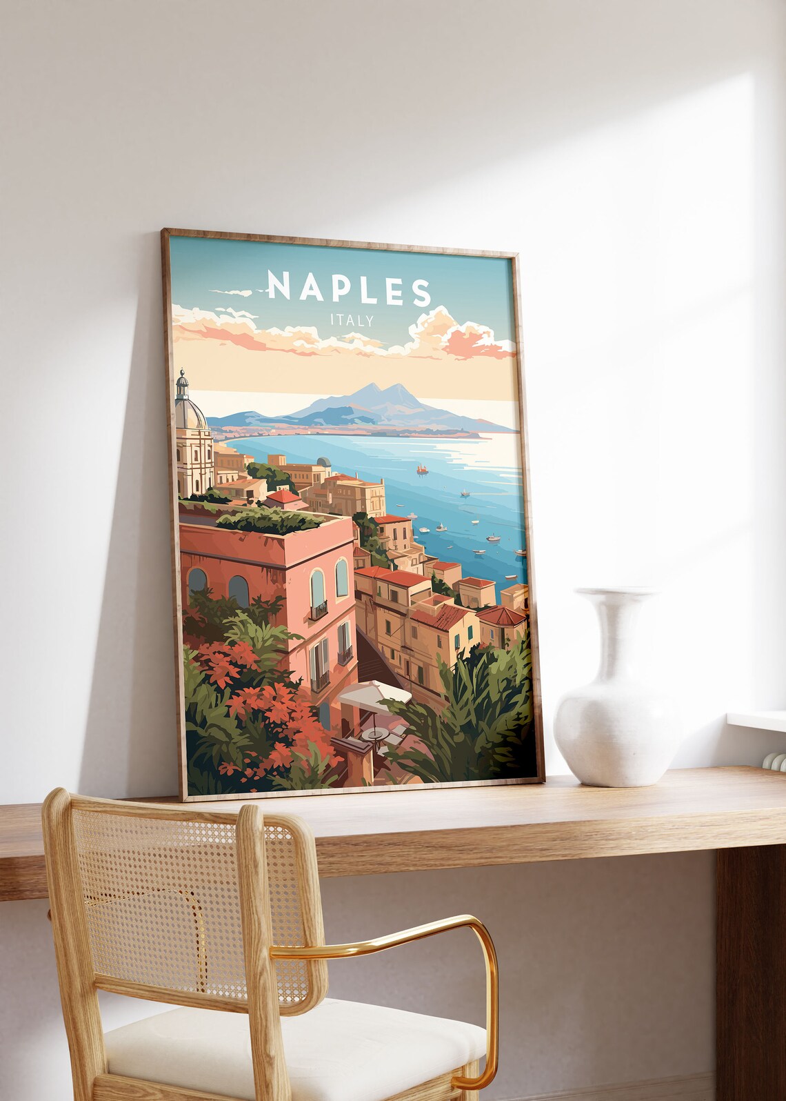 Naples Travel Poster, Minimalist Italy Art Print - Image 2