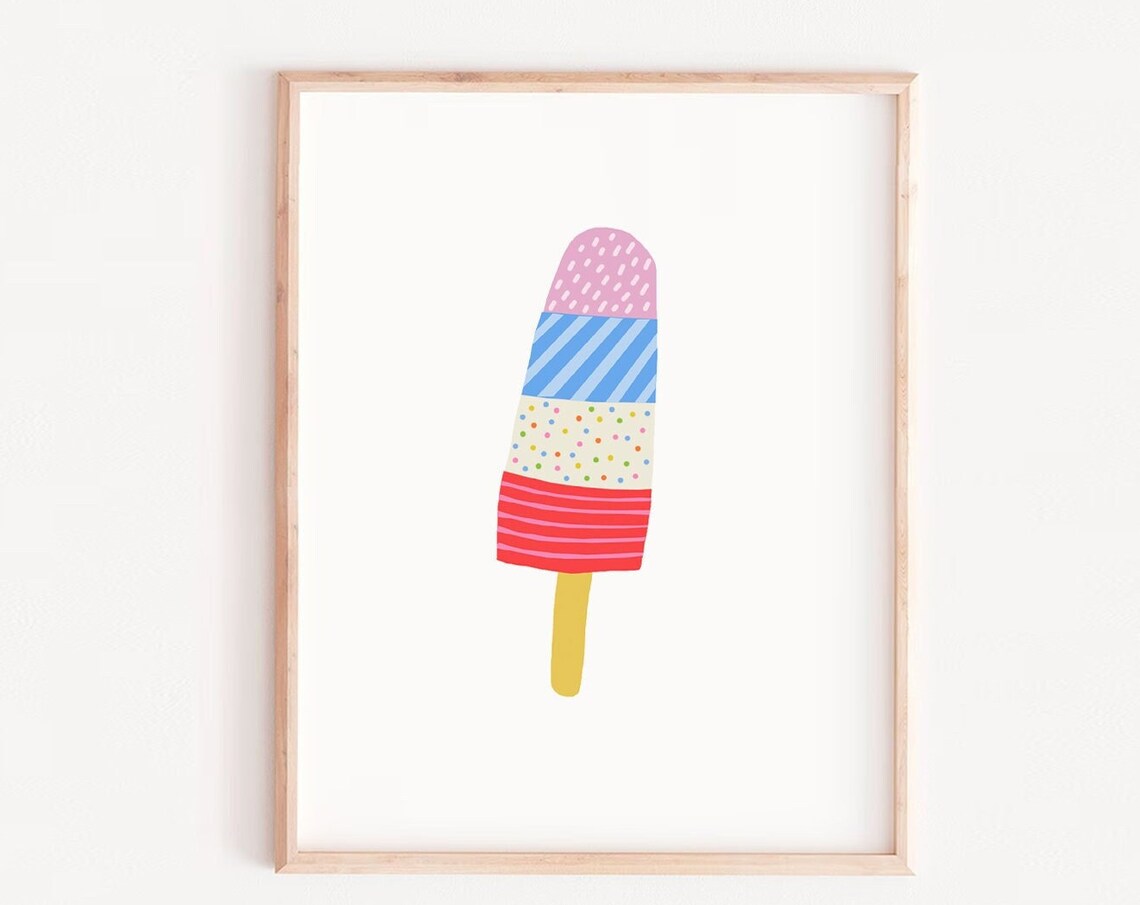 Popsicle Nursery Print, Summer Room Art Poster