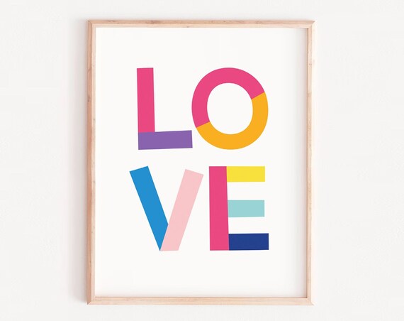 Kids Love Valentine Wall Art Print