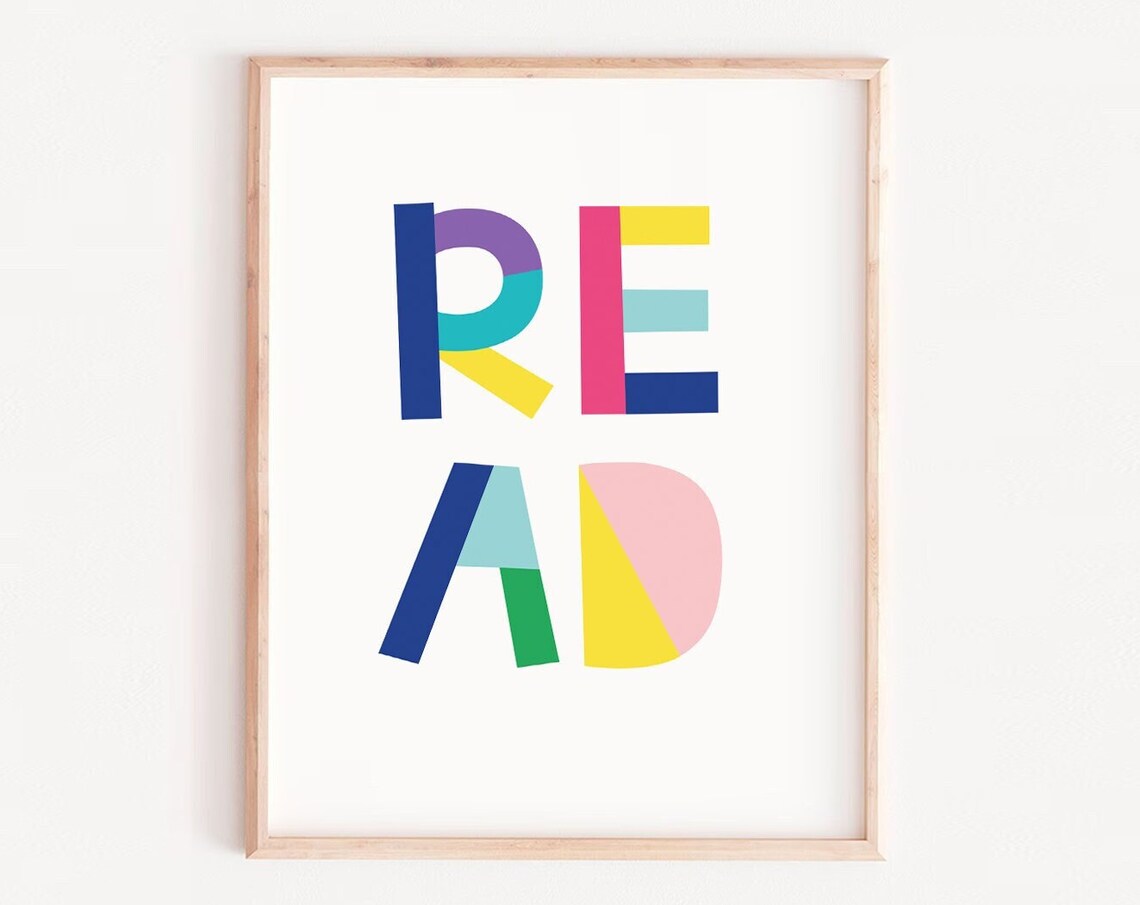 Read Nursery Wall Art Colorful Learning Art Print
