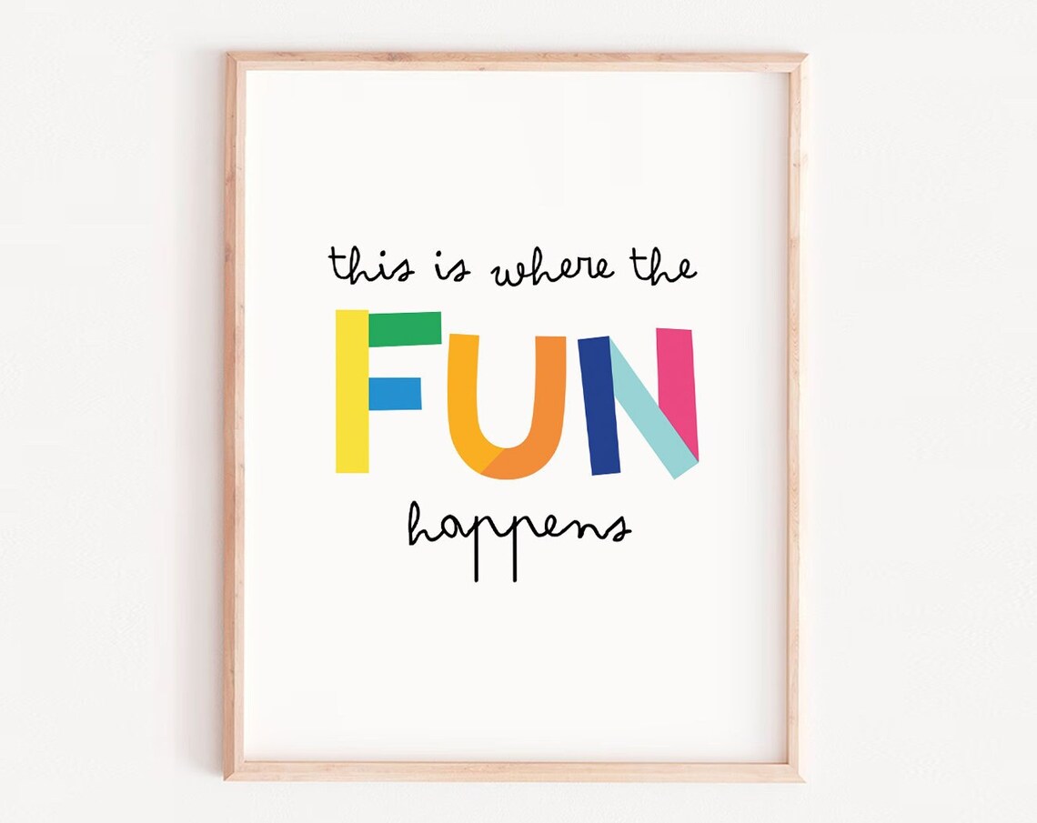 Fun Happens Scandinavian Style Kids Art Print