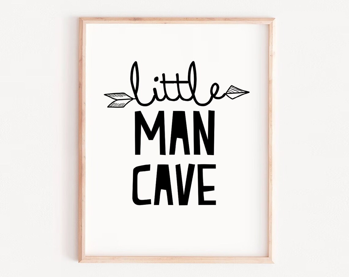 Little Man Cave Boys Room Typography Art Print