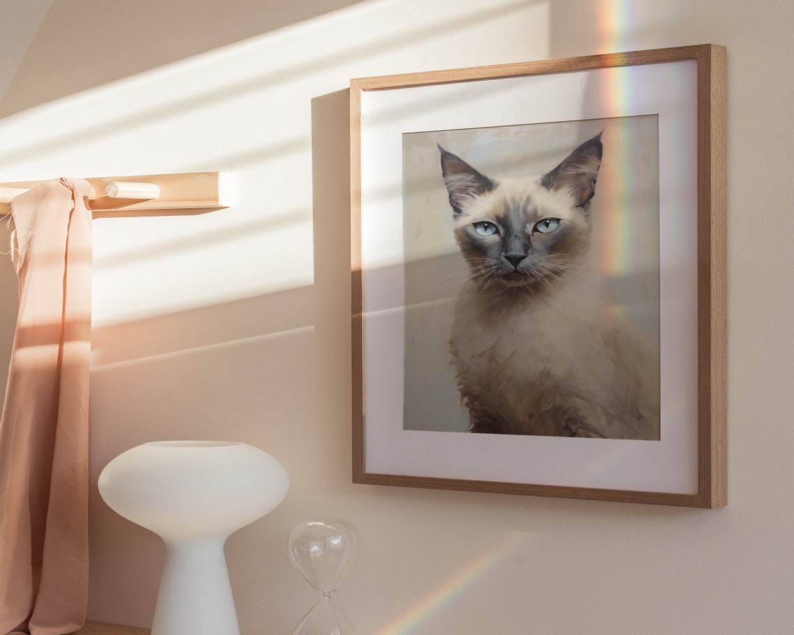 Siamese Cat Wall Art Cat Wall Decor Siamese Cat Lover Gift Cute Kitten Print Funny Cat Art Wall Art - Image 3