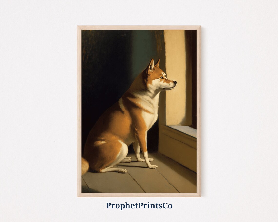 Shiba Inu Oil Painting Poster Print Modern Dog Wall Art Shiba Inu Lover Gift Shiba Home Dcor Wall Art Digitial
