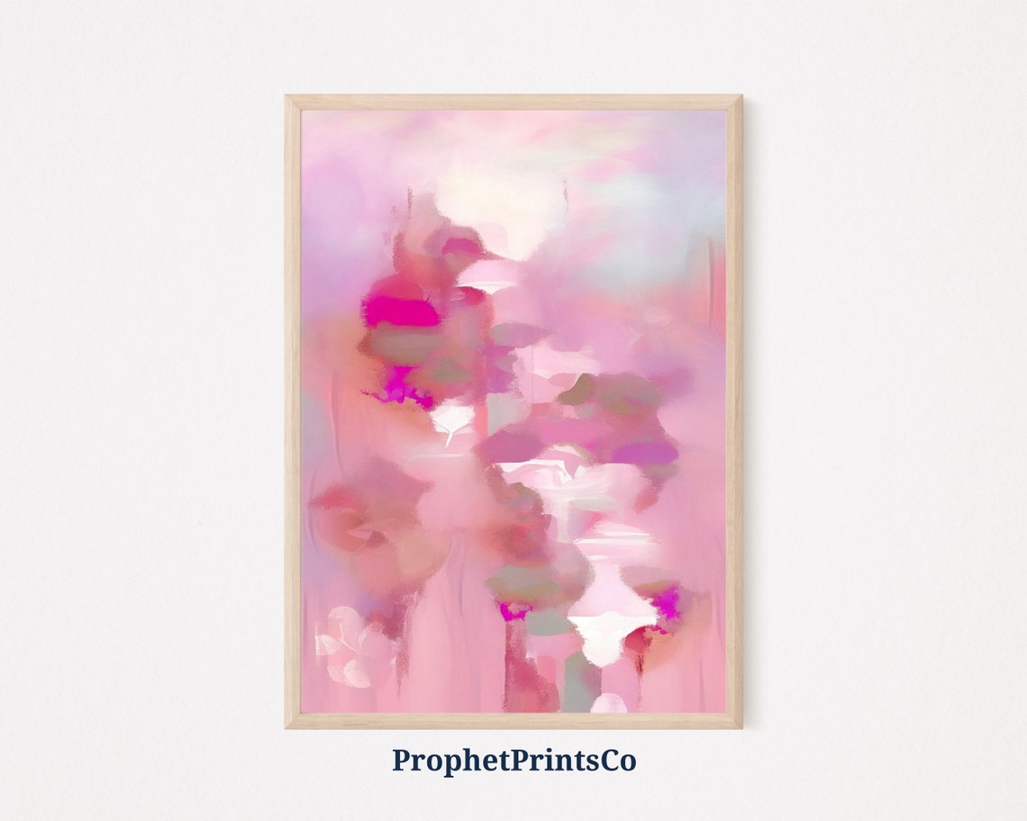 Soft Pink Abstract Pastel Blush Painting Modern Minimalist Art Poster