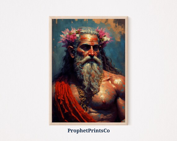 Lord Brahma Poster Print Hindu God Wall Art Lord Brahma Gift Antique Brahma God Home Dcor Wall Art Digitial