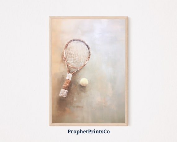 90s Tennis Poster Print Vintage Tennis Wall Art Aesthetic Tennis Ball Sports Poster Home Dcor Wall Art