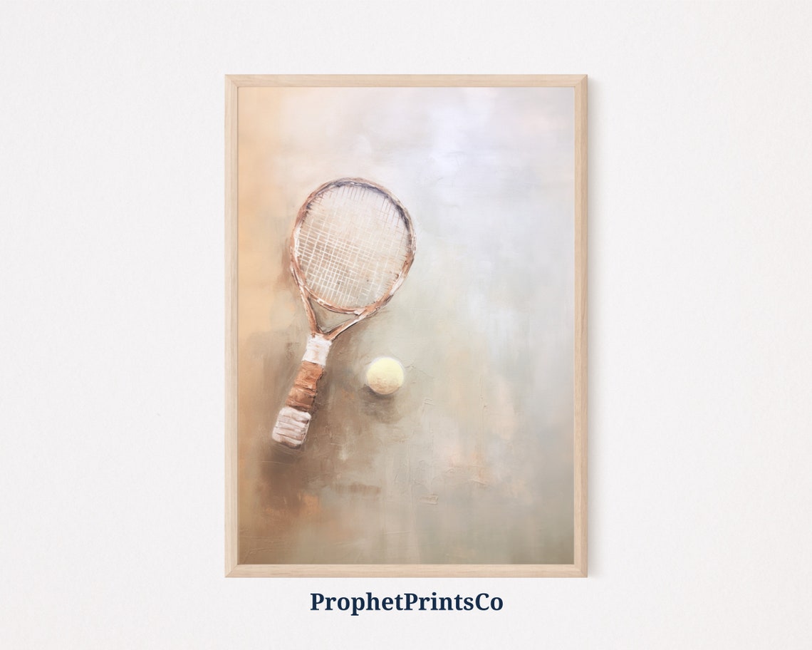 90s Tennis Poster Print Vintage Tennis Wall Art Aesthetic Tennis Ball Sports Poster Home Dcor Wall Art