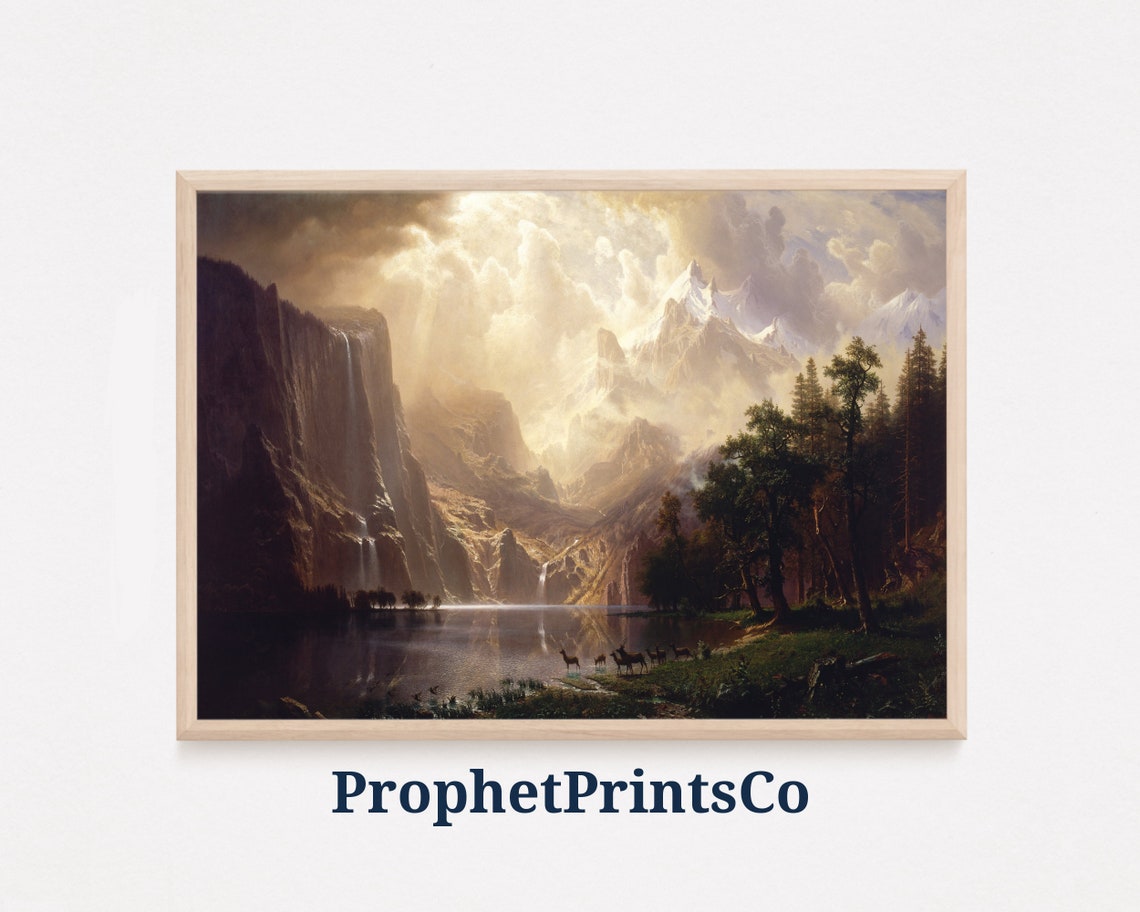 Albert Bierstadt Among the Sierra Nevada Mountain Landscape Poster
