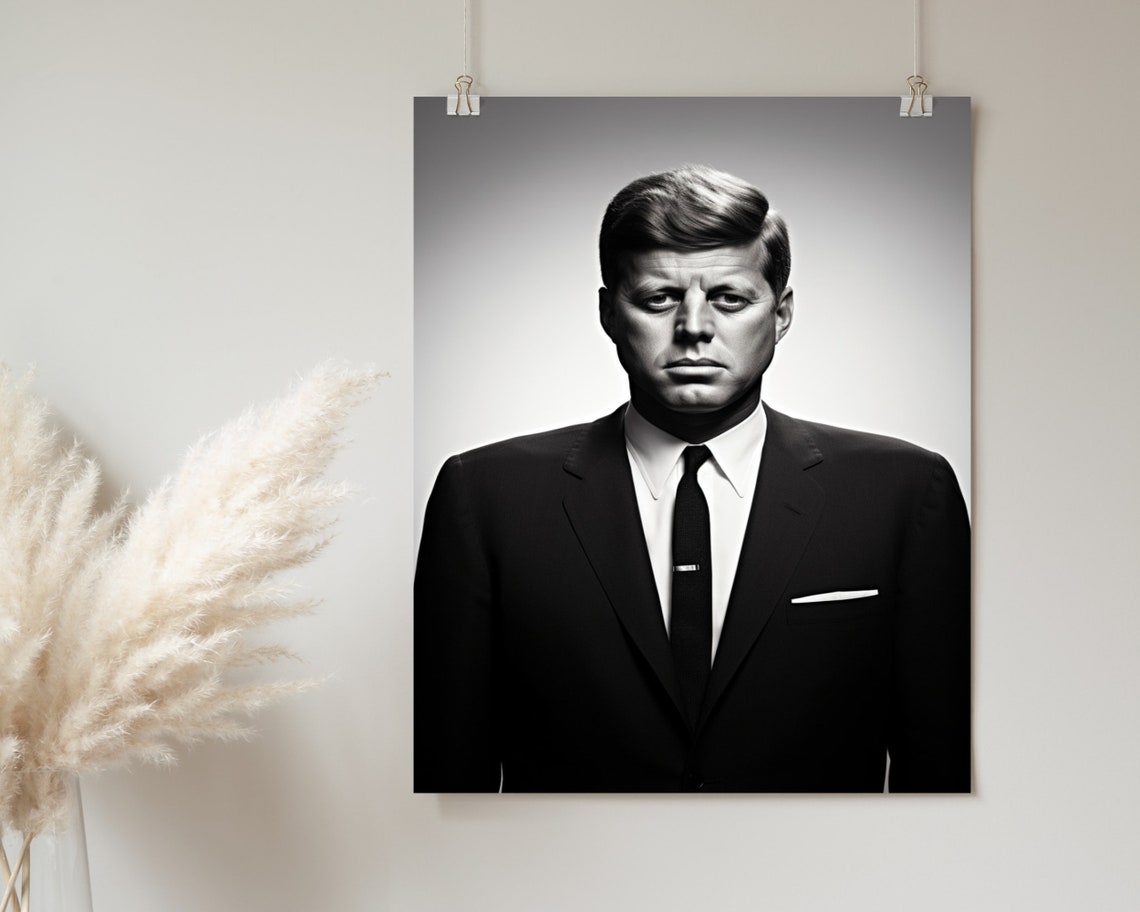 John F Kennedy Studio Portrait Black Suit Classic Photo Poster - Image 2