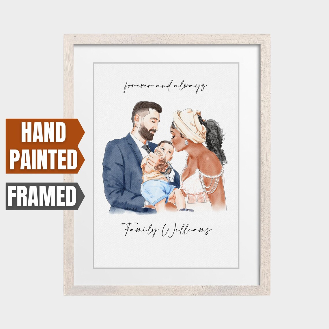 Hand Painted Watercolor Portrait Painting Wedding Portrait Couple Portrait Painting From Photo Custom Wedding Anniversary Gift For Couple - Image 4