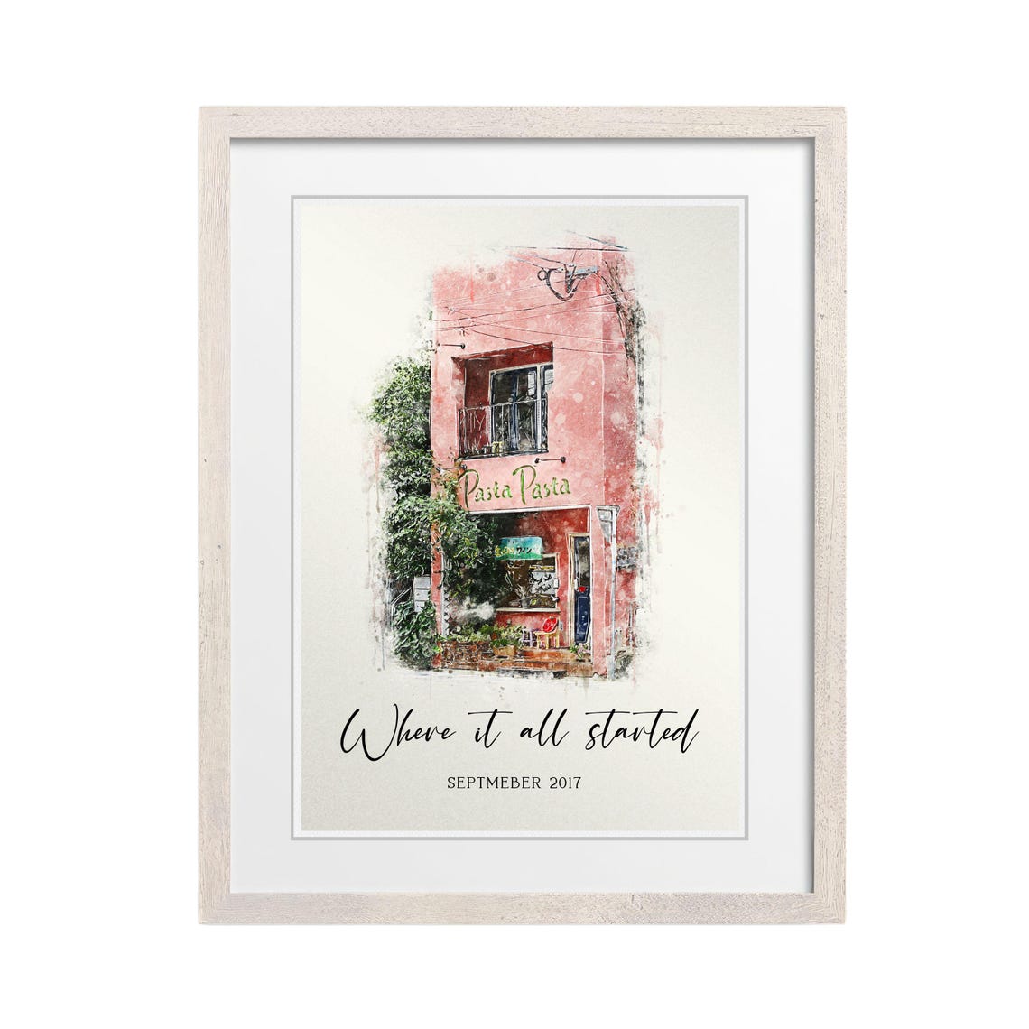 Custom Watercolor Pasta Pasta Restaurant Where It All Started Poster