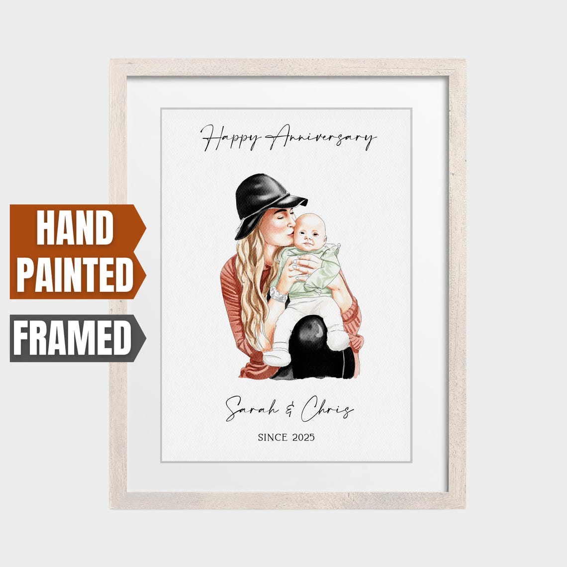 Mother And Daughter Gift Mother Daughter Portrait From Photo Watercolor Painting Custom Mother Daughter Print Mother And Baby Portrait
