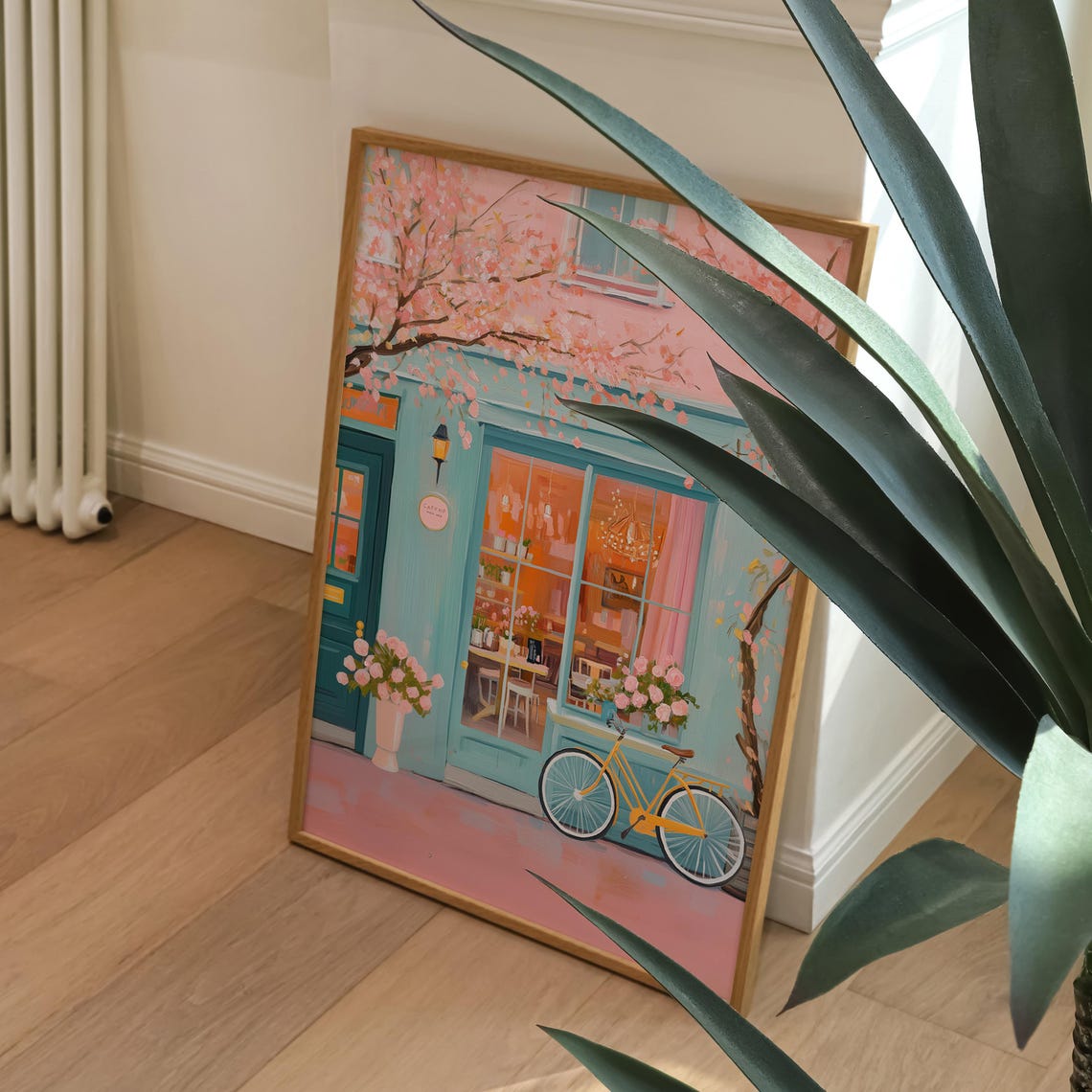 Copenhagen Caf Art Print, Pastel Danish Street Scene - Image 3
