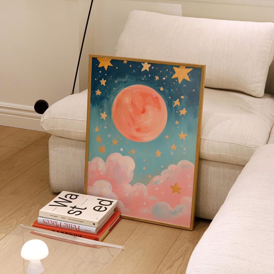 Nursery Moon Stars Art Print, Whimsical Baby Room - Image 3