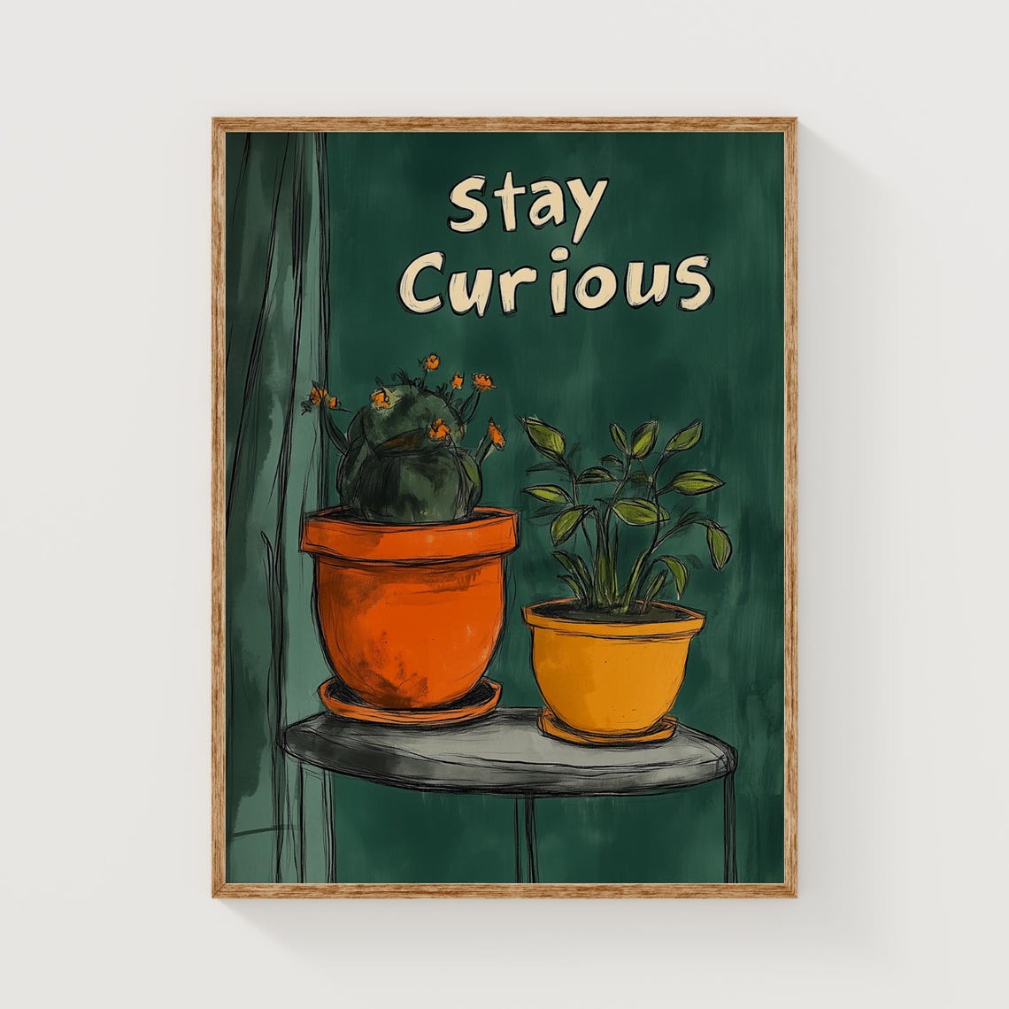 Stay Curious Typography, Motivational Wall Decor