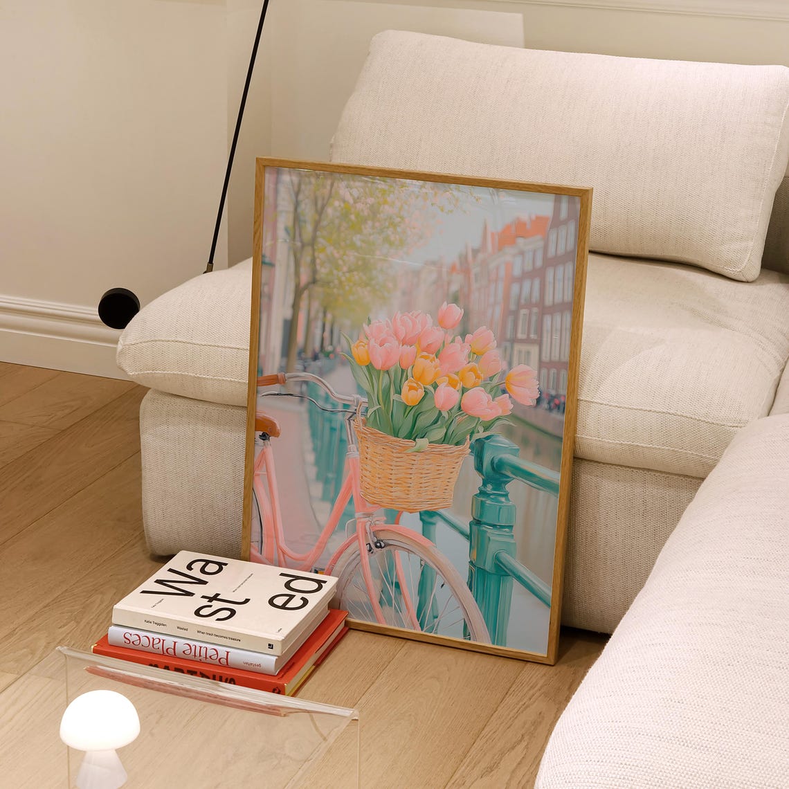 Pastel Bicycle Art Print, Amsterdam Tulips - Image 2