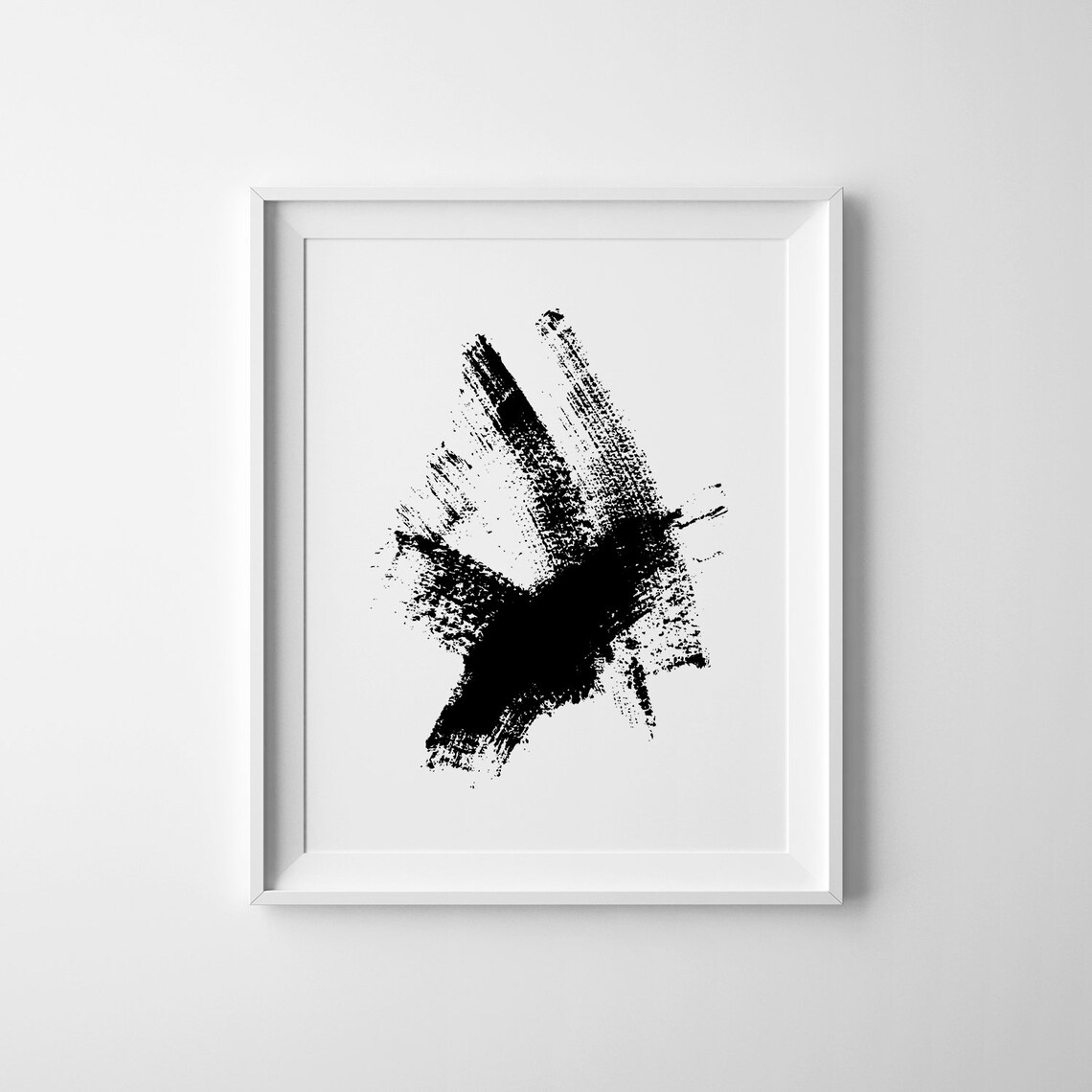 Black Brushstroke Abstract - Minimalist Print