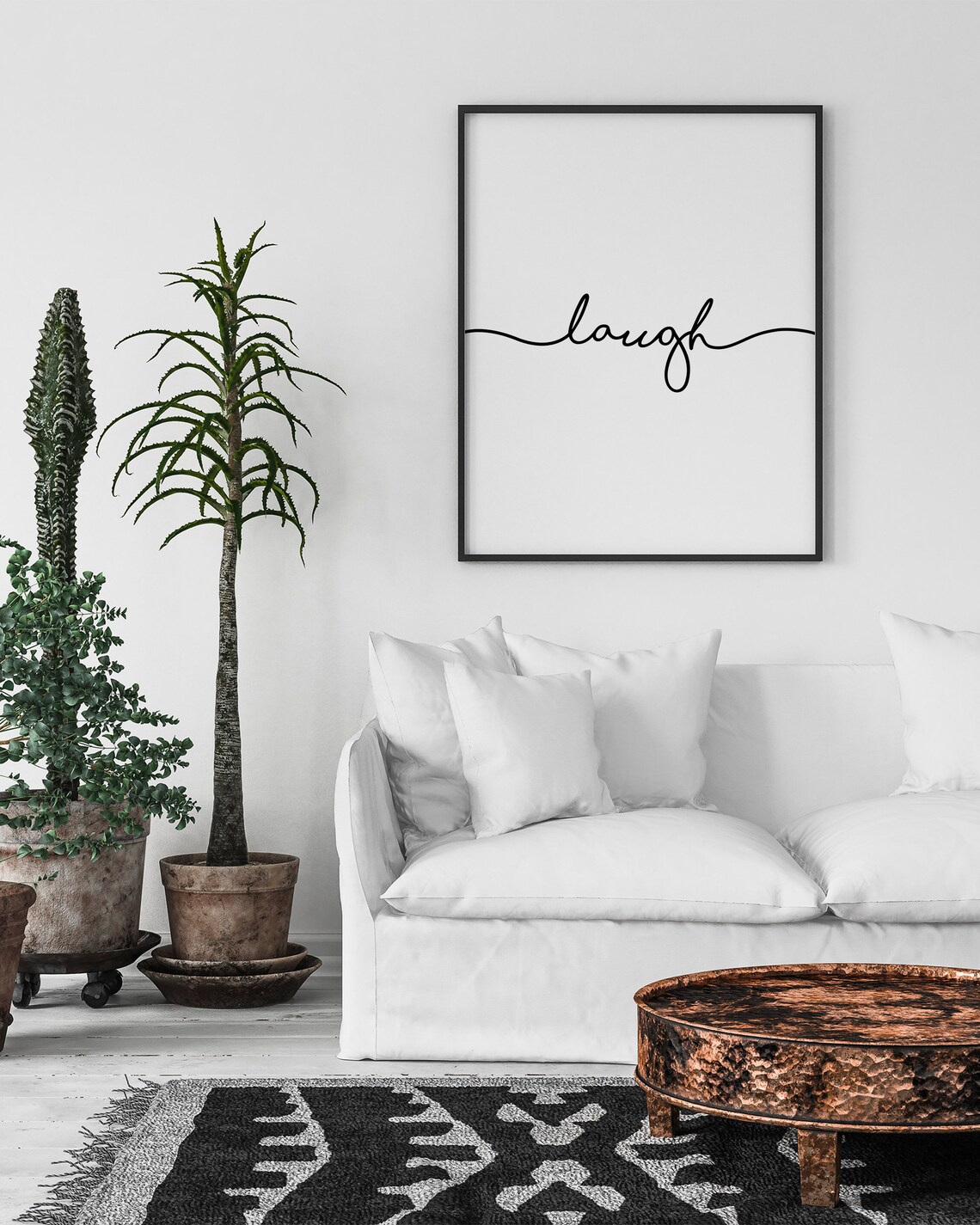 Laugh Motivational Typography Art Print for Kids Room - Image 3