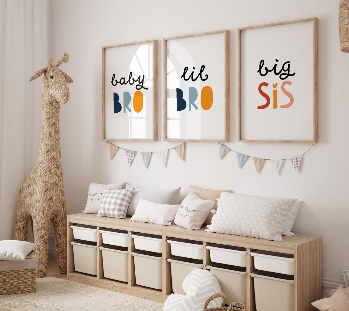 Baby Bro Colorful Block Letters New Baby Boys Nursery Room Wall Art - Image 2