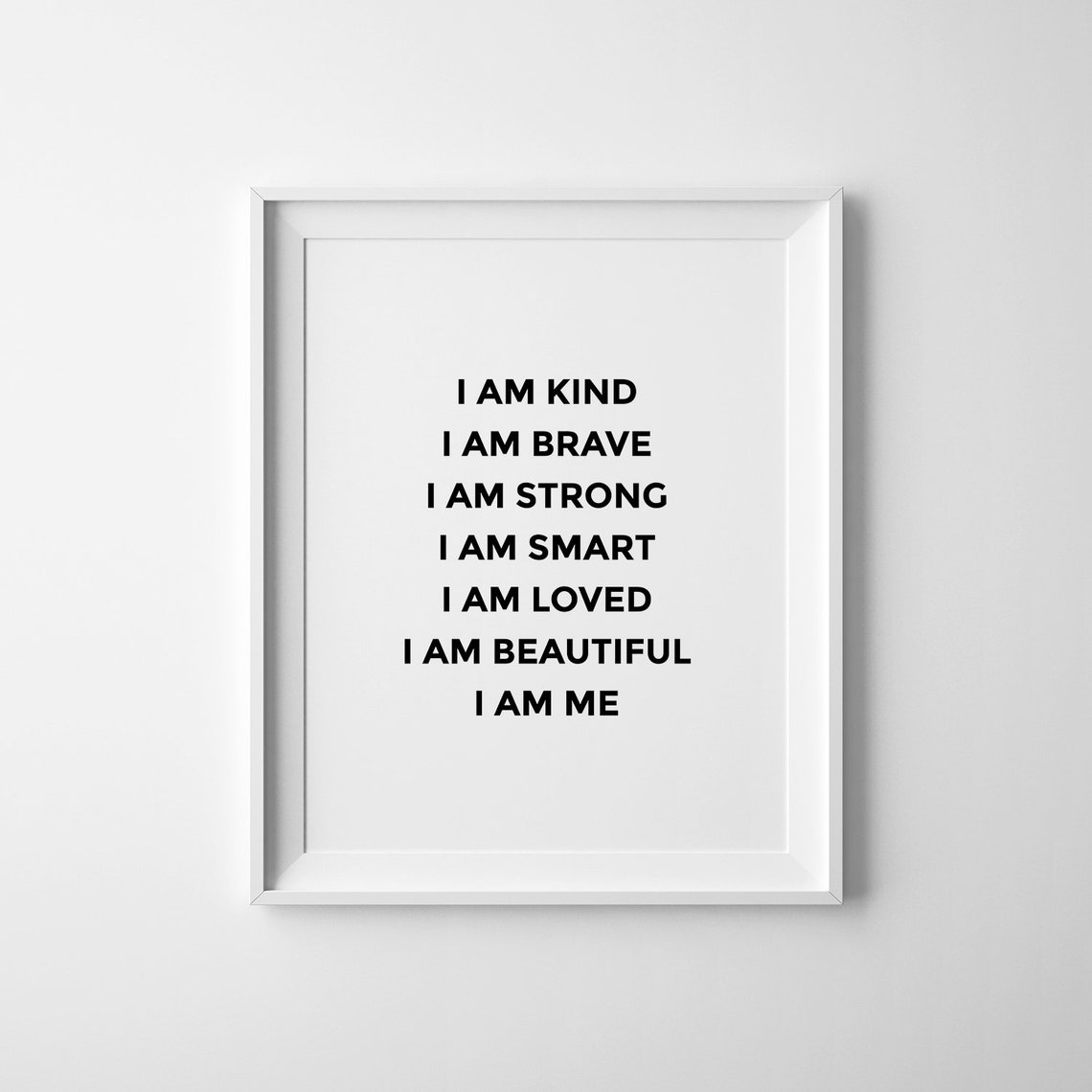 I Am Affirmations Self Love Positive Quotes Kids Room Decor Poster