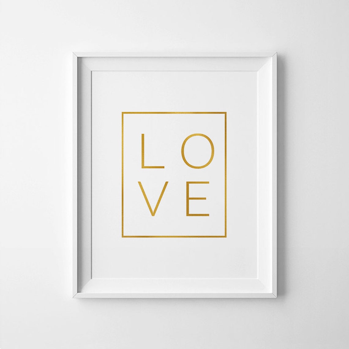 Gold Foil Wall Art Love Love Sign Home Decor Motivational Poster Gold Foil Print Love Print 8x10 Print Love Gold Foil