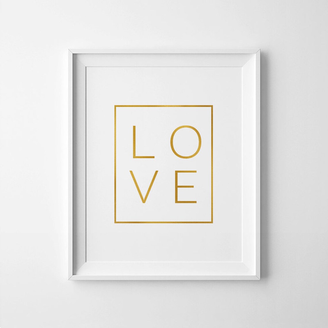 Love Gold Foil Typography Minimalist Home Decor Romantic Wall Poster