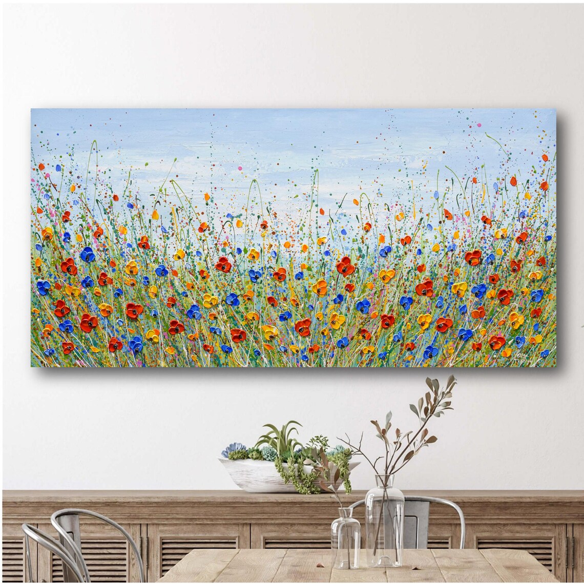 Colorful Wildflower Field Landscape Art Print